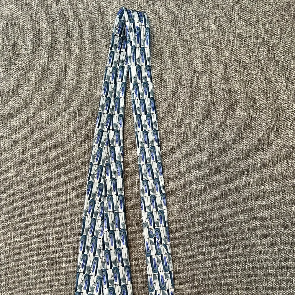Jerry Garcia Vintage Blue Grey Abstract Neck Tie 1996 Northern Lights Collection